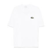 Lacoste Ekologisk bomull logotyp t-shirt White, Herr