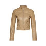 Liu Jo Crop Jacka i Trendig Stil Beige, Dam