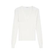 Max Mara Vit Spetsstickad Tröja White, Dam