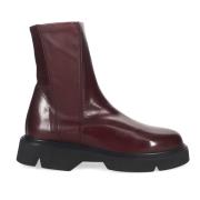 Lorenzo Masiero Bordeaux Ankelboots i Nappaskinn Red, Dam