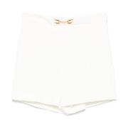 Elisabetta Franchi Vita Shorts med Fickor och Maskinvara White, Dam