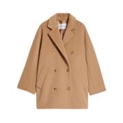 Max Mara Elegant Ullblandning Oversized Kappa Beige, Dam