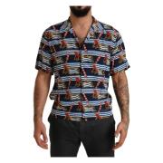 Dolce & Gabbana Elegant Multifärgad Sidenshirt för Fritid Multicolor, ...