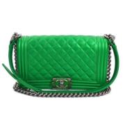 Chanel Vintage Pre-owned Laeder axelremsvskor Green, Dam