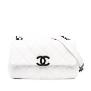 Chanel Vintage Pre-owned Laeder crossbodyvskor White, Dam