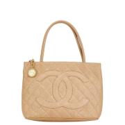 Chanel Vintage Pre-owned Laeder totevskor Beige, Dam