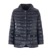 Herno Midnight Blue Quiltad Jacka med Fickor Blue, Dam