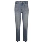 Victoria Beckham Alina Cropped Kick Jeans Blue, Dam