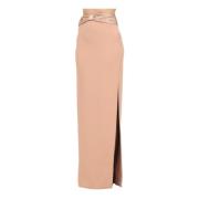 Elisabetta Franchi Elegant Nude Långkjol Beige, Dam