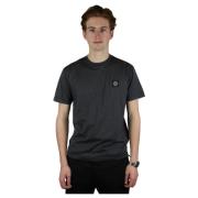 Stone Island Grå Bröstlogot-shirt Black, Herr