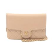 Chanel Vintage Pre-owned Laeder plnbcker Beige, Dam