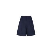 Ganni Sky Captain Light Solid Shorts Blue, Dam