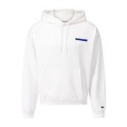 Lacoste Logo Print Oversized Hoodie White, Herr