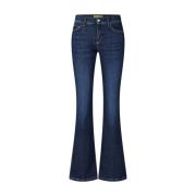 Cambio Elegant Flared Jeans Blue, Dam