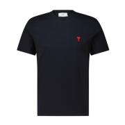 Ami Paris Logo T-shirt Klassisk Stil Black, Herr