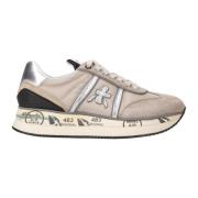 Premiata Beige och Silver Sneakers Beige, Dam