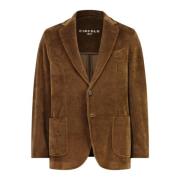 Circolo 1901 Sammet Kavaj Slim-Fit Framfickor Brown, Herr