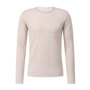 Kiefermann Linne Pullover Klassisk Rund Hals Beige, Herr