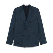 Boglioli Ocean Blue Double-Breasted Blazers Blue, Herr