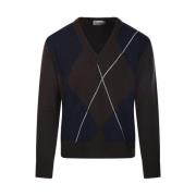 Officine Générale Manolo Sweater i Kaffe, Marinblå, Ecru Multicolor, H...