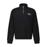 Lacoste Oversized Bomullsweatshirt med Dragkedja Black, Herr