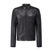 Belstaff Nappa Läder Bikerjacka Black, Herr