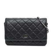 Chanel Vintage Pre-owned Laeder crossbodyvskor Black, Dam