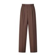 Raffaello Rossi Flowing Wide Leg Trousers Brown, Dam