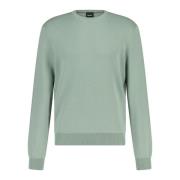 Hugo Boss Finstickad Pullover Regular-Fit Rund Hals Green, Herr