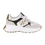 Guess Vita Avslappnade Syntetiska Gummisula Sneakers White, Dam