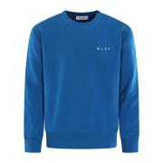 Olaf Hussein Spiral Face Crewneck Sweater Blue, Herr