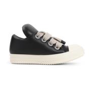 Rick Owens Svarta Lädersneakers för Kvinnor Black, Dam