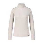 Marc Cain Glittrande Turtleneck Topp Beige, Dam