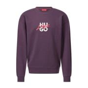 Hugo Boss Logo Sweatshirt, Avslappnad och Stilren Purple, Herr