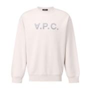 A.p.c. Sweater med Logo och Komfort Fit Beige, Herr