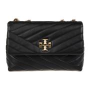 Tory Burch Vadderad läder Chevron väska i kräm Black, Dam