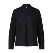 Emily Van den Bergh V-ringad Blus Klassisk Stil Black, Dam