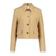 Marni Elegant Crop Blazer Beige, Dam