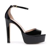 Stuart Weitzman Svarta eleganta plattformsandaler Black, Dam