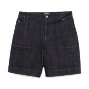 Jacquemus Indigo Blå Shorts med Broderad Logotyp Blue, Herr