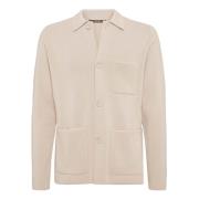 Boggi Milano Stickad Merinoullsskjorta Beige, Herr