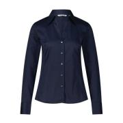 Caliban Elegant V-ringad Blus Blue, Dam