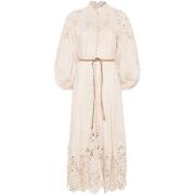 Zimmermann Taupe Mock Neck Puff Sleeve Klänning Beige, Dam