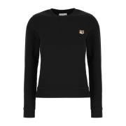 Maison Kitsuné Stiligt Sweatshirt för en Modern Look Black, Dam