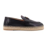 Valentino Garavani Läder Espadriller med VLogo Detalj Black, Herr