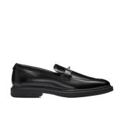 Hugo Boss Raffinerade läderloafers med gummiyttersula Black, Herr