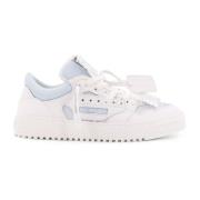 Off White Läder låg topp sneakers med tyginsatser White, Herr