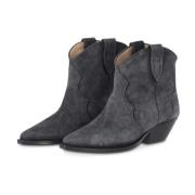 Isabel Marant Kort Cowboy Boot med Kubansk Klack Gray, Dam