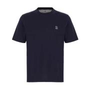 Brunello Cucinelli Crew Neck T-shirt för män Blue, Herr