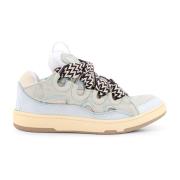 Lanvin Meshinsats Lädersneakers Blue, Dam